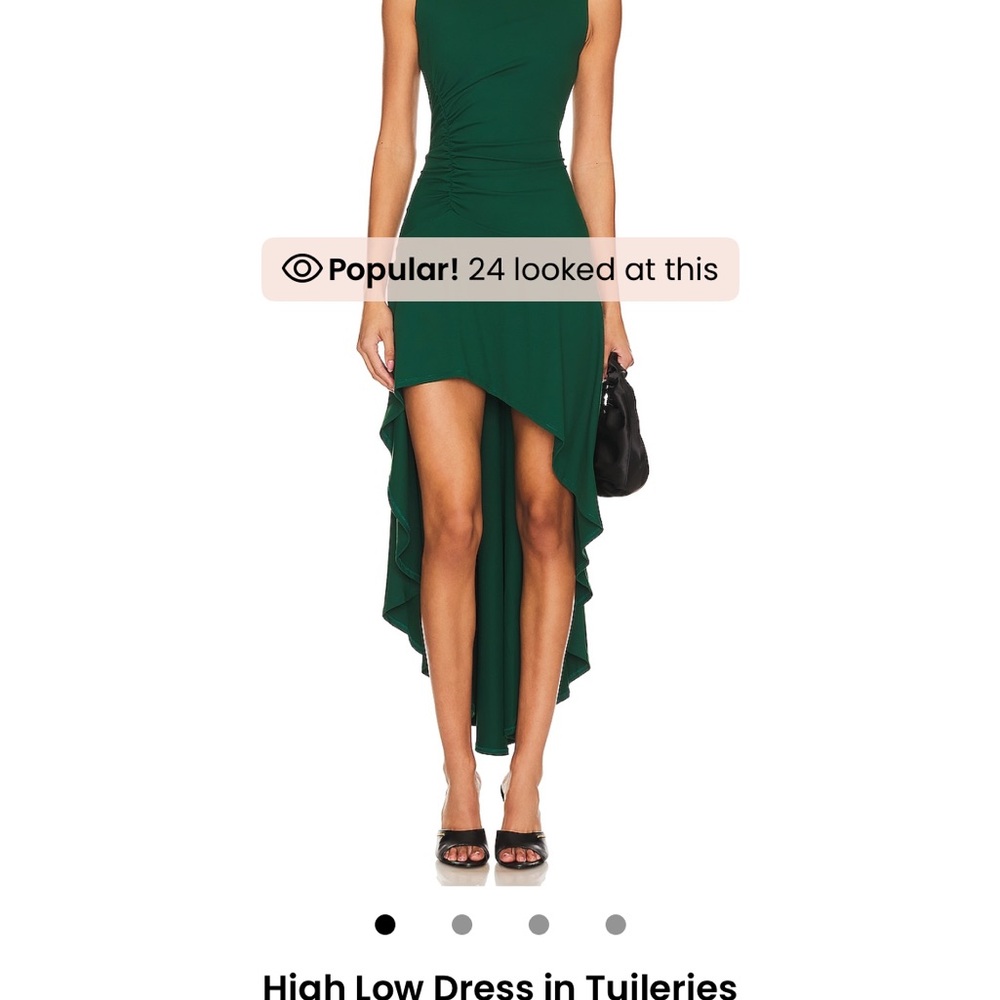 Susana Monaco Forest Green High-Low Dress